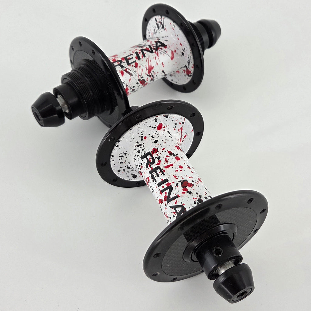 Reina High-Flange Carbon Hubs - Blue, Red Splash
