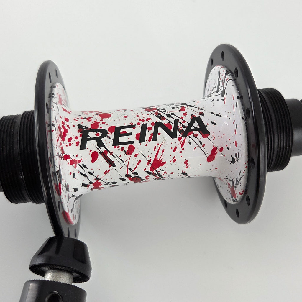 Reina High-Flange Carbon Hubs - Blue, Red Splash