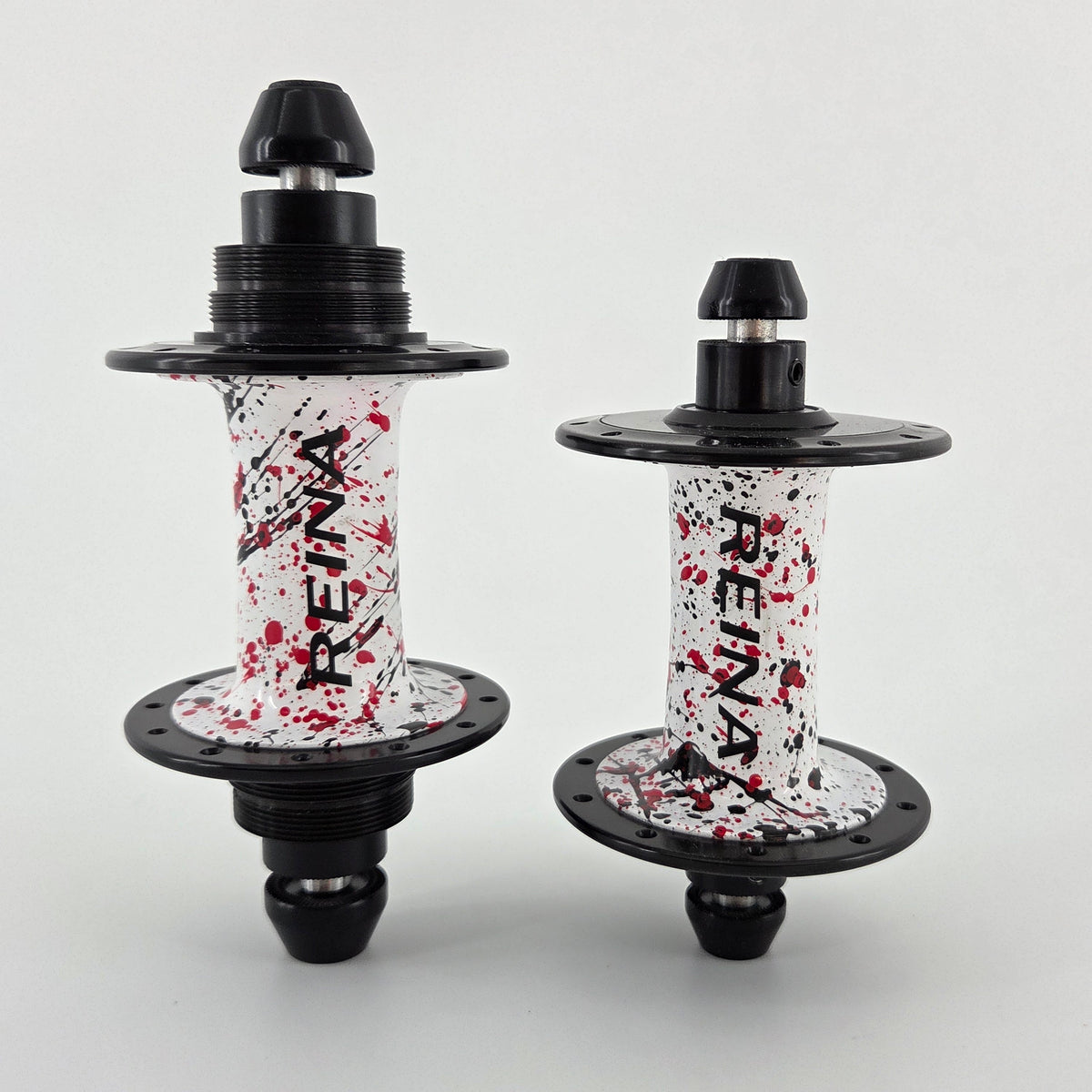 Reina High-Flange Carbon Hubs - Blue, Red Splash
